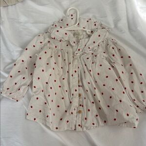 H&M White Top with Red Accents